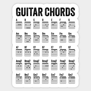 Guitar Chords Poster Sticker